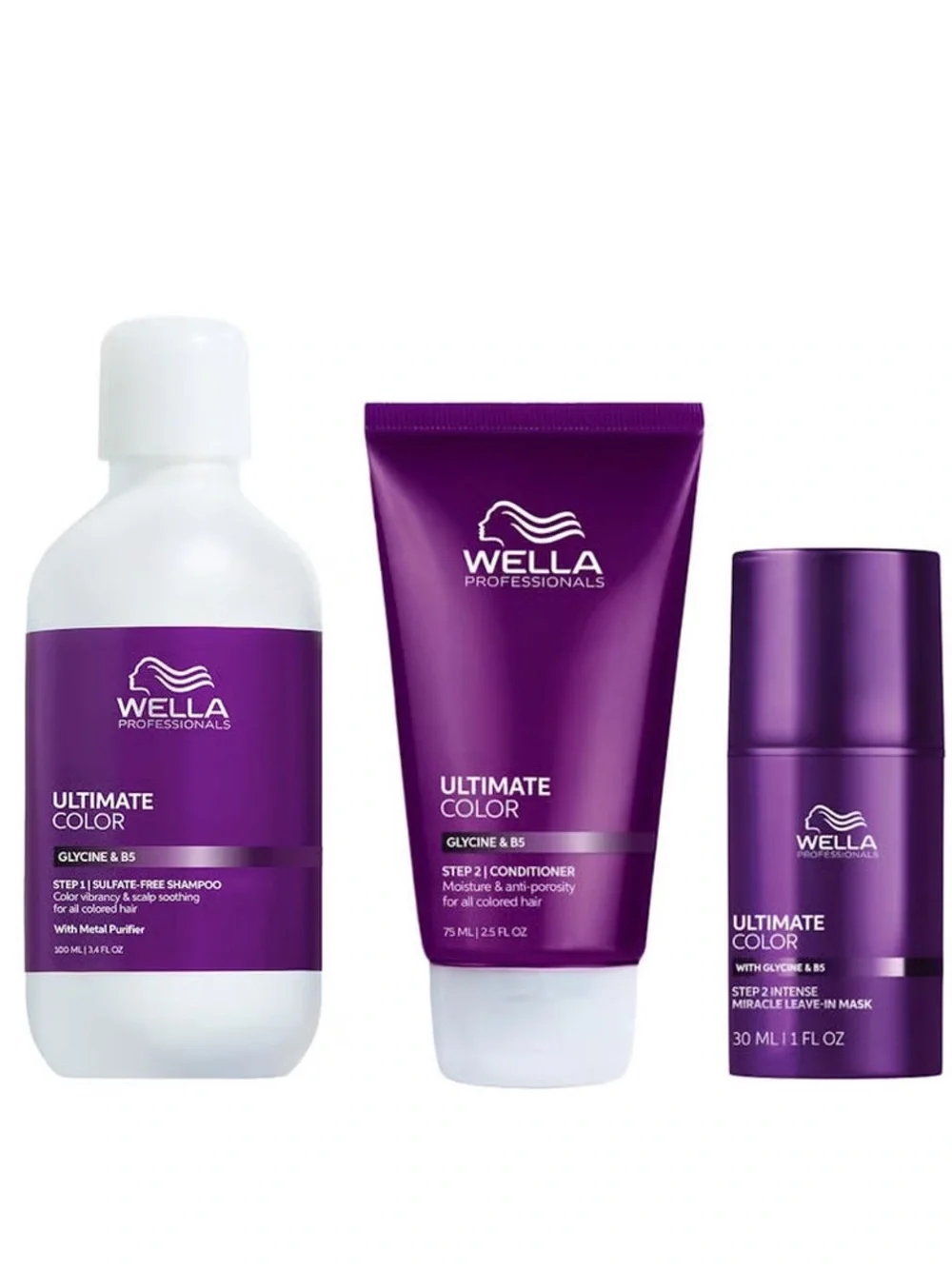 Wella Ultimate Color Sulfate Free Shampoo Conditioner&Leave-in Mask Travel Set